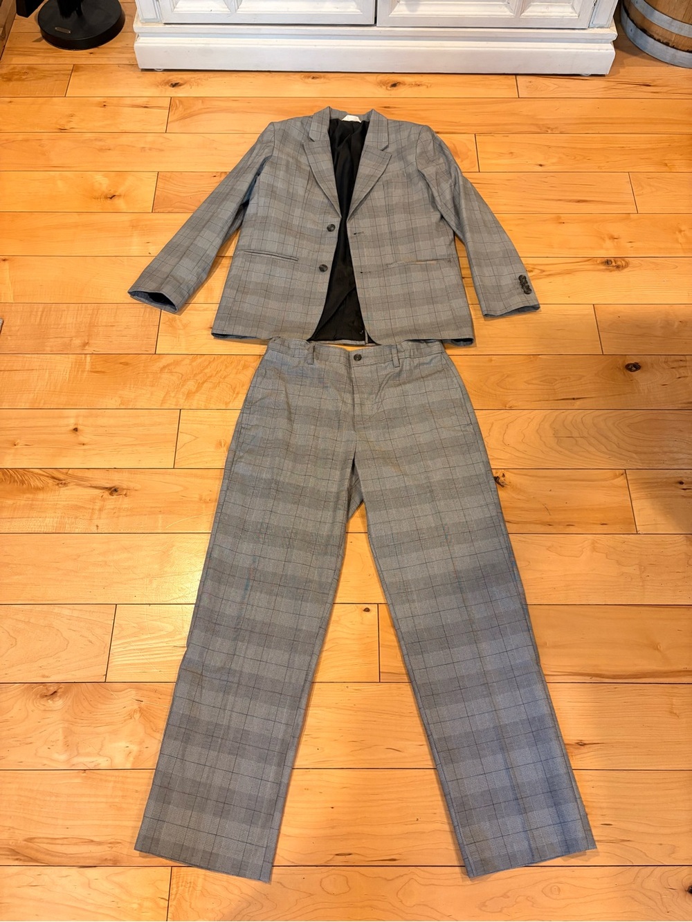 Youth Grey Plaid Suit